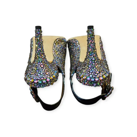 Manolo Blahnik Custom Rainbow Crystal Heels Size 37 - Picture 3 of 15